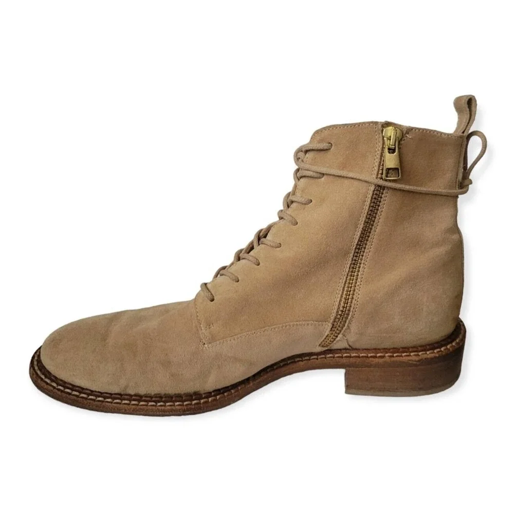 Vince Cabria Suede Lace-Up/Zip Ankle Women Boot Size 8.5 M Made in Italy - Picture 3 of 8